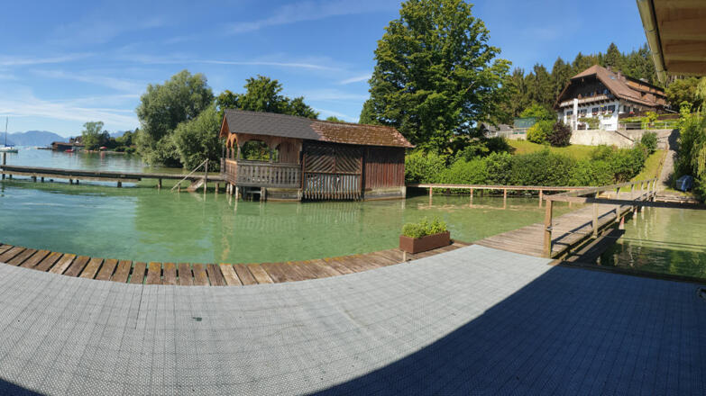 Litzlbergerkeller Blick von Bootshaus