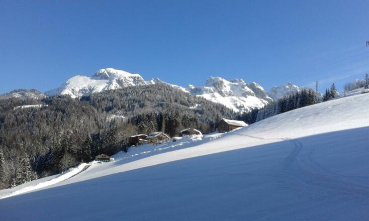 Verschneites Gebirge
