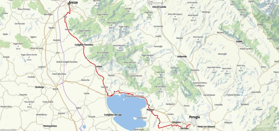 Tag 12, Areggo - Perugia, 84 km