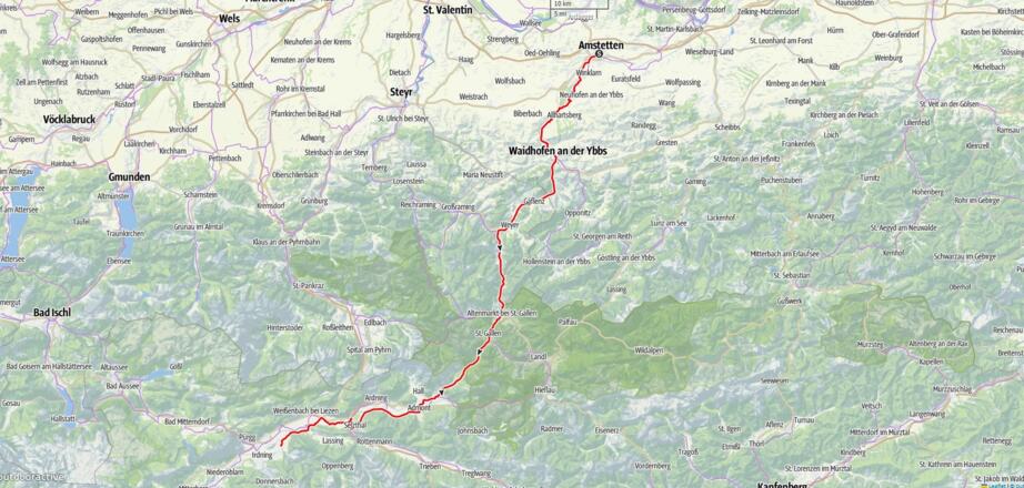 Tag 1, Amstetten - Aigen, 129 km