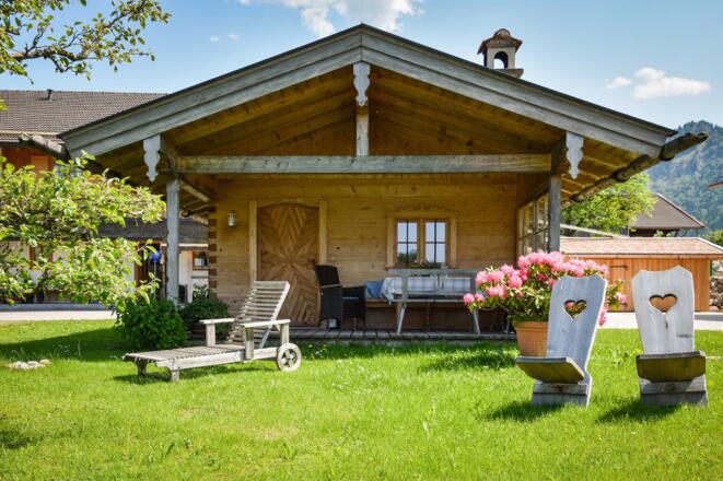 Blick auf unser Gartenhaus