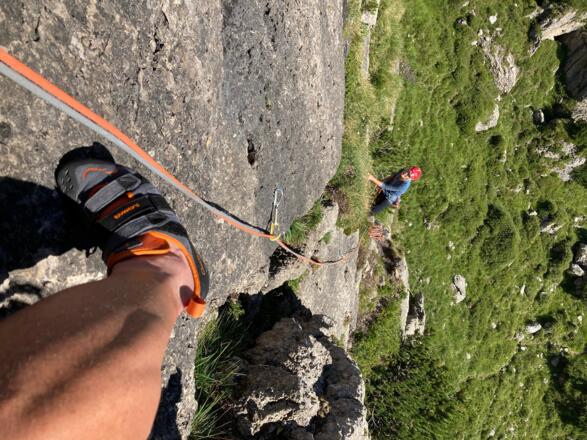 Alix von Melle in der zweiten Seillänge von "Hepke Vitale",