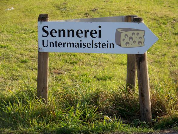 Wegweiser zur Sennerei Untermaiselstein