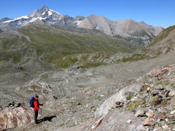 Weg in Richtung Peischlachtörl mit Blick auf den Großglockner
