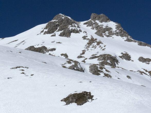 ... und einen schönen Rückblick zum Gipfel.