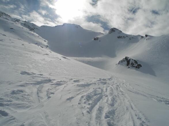 Rückblick zur Torspitzenabfahrt
