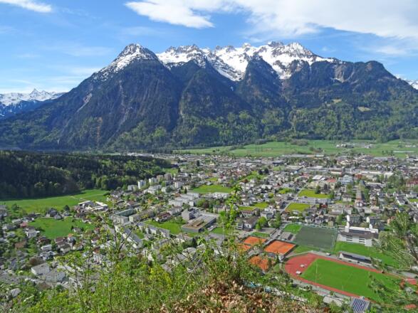 Blick vom Panoramaweg auf Bludenz