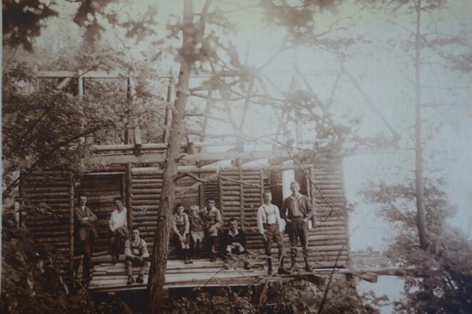 Rohbau der Hanslberghütte / Sommer 1926