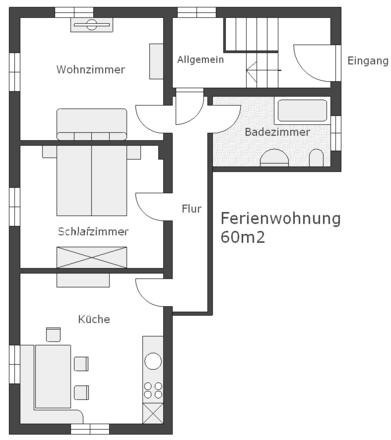 Umriss Ferienwohnung 2