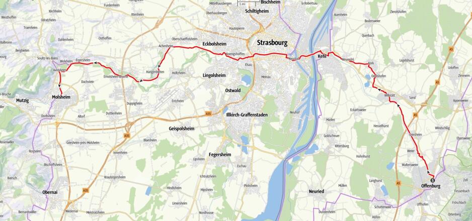 Tag 8, Offenburg - Molsheim, 50 km