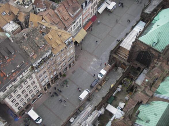 Strasbourg, Tiefblick vom Turm