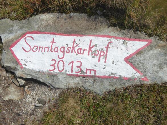 Abzweigung zu Joschikopf und Sonntagskarkopf