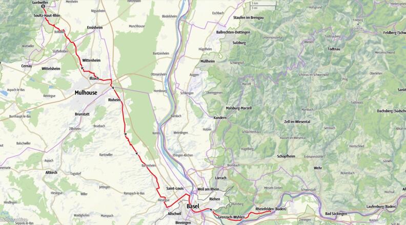 Tag 11, Guebwiller - Rheinfelden, 81 km