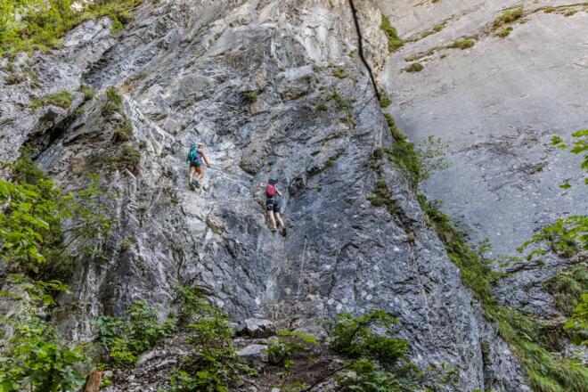 Am Beginn des Klettersteigs