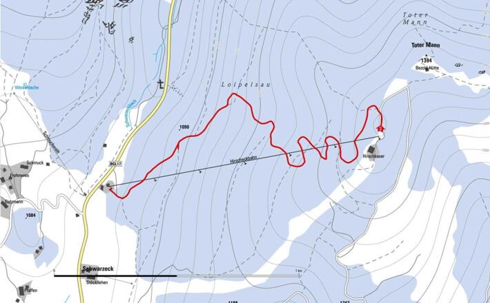 Streckenverlauf des Hirscheckblitzs