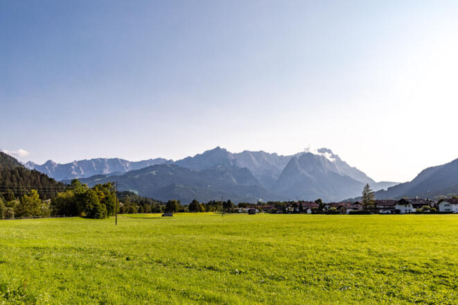 Der Blick auf das Wettersteingebirge aus Farchant