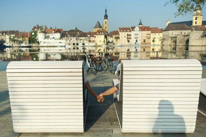 Blick auf die Stadt Kitzingen vom Stadtbalkon
