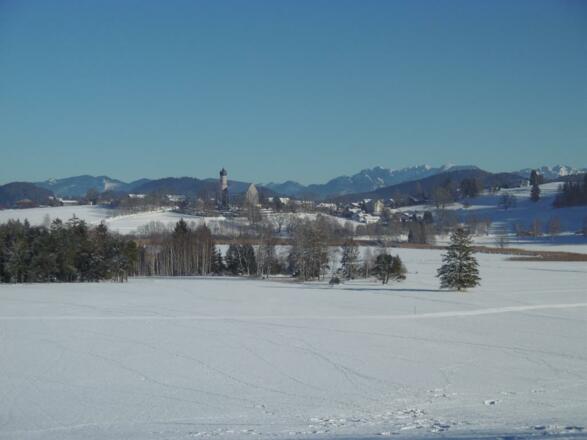 Aussicht nach Seeg im Winter
