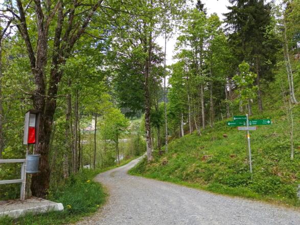 Beschilderung entlang des Klostertal Radweges
