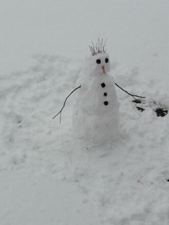 Schneemann am Dreikönigstag in Eisenberg