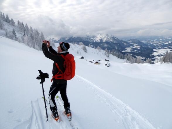 Fotostopp oberhalb der Loseggalm.