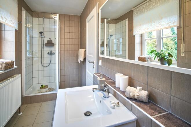 Ferienwohnung No1, Badezimmer