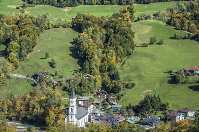 Bick vom Friedensbergweg nach Marktschellenberg