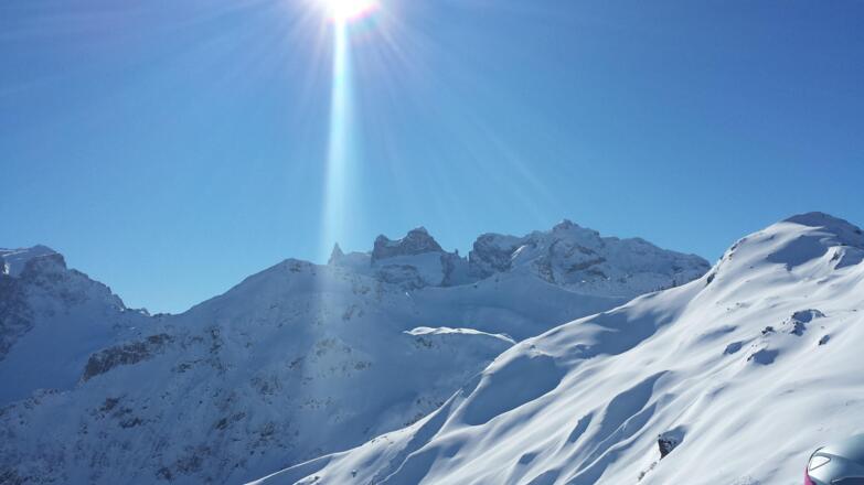 Blick vom Golm zu den drei Türmen