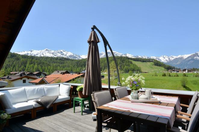 Dachterrasse im Berghof Niederthai