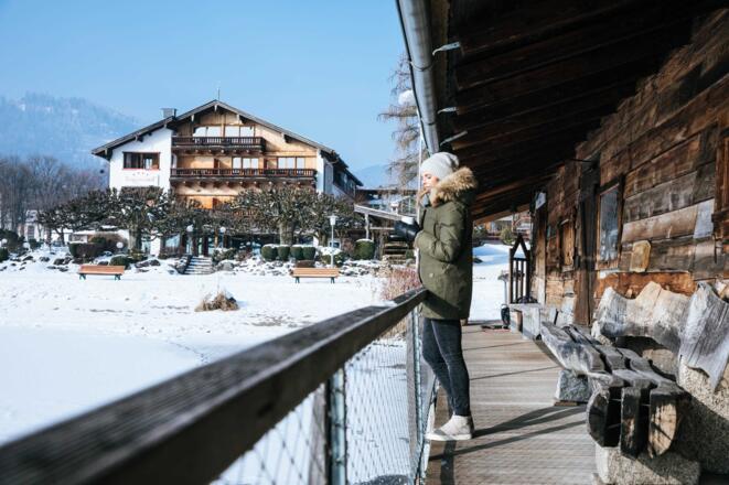 Am Bootshaus mit Blick auf den Tegernsee, Bad Wiessee, Hotel Terrassenhof