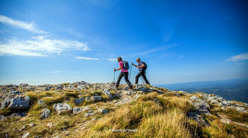 Wanderer an Nanos Plateau - Slowenien