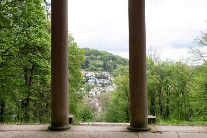 Ausblick von der Walhalla auf dem Altenberg
