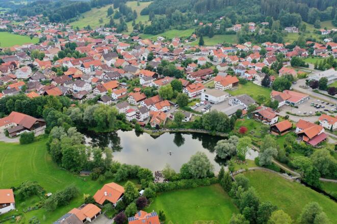 Dorfweiher Gumpen Peiting Panorama