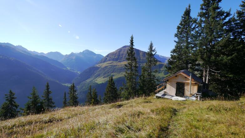 Kleine Jagdhütte auf der Sattelebene