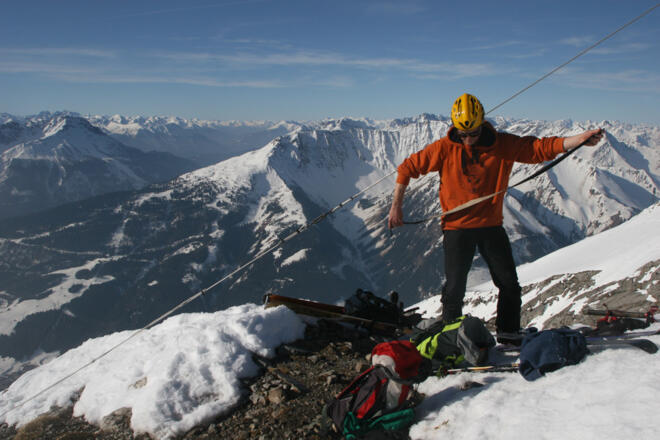 Abfellen am Gipfel des Daniel