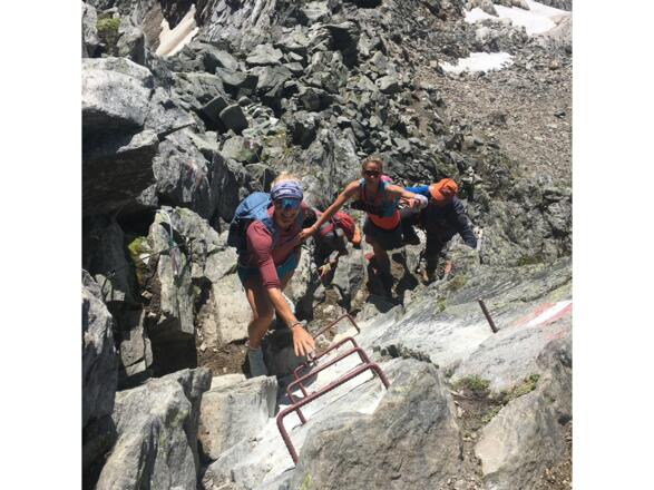 Der erste kurze Steilaufschung am Sonnblick SO-Grat