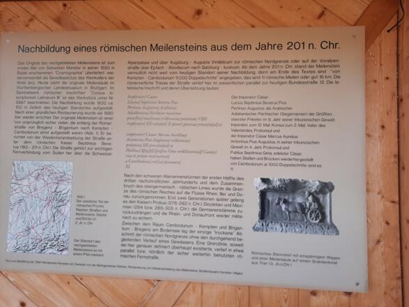 Römischer Meilenstein (Nachbildung) Beschreibung