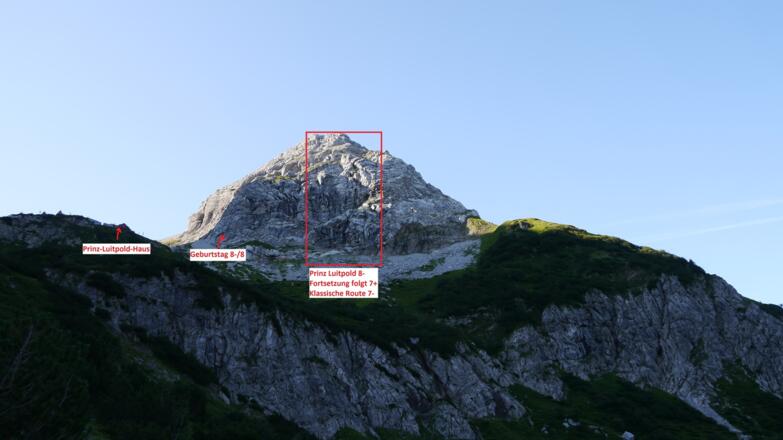 Übersicht Kletterrouten Westwand Wiedemerkopf