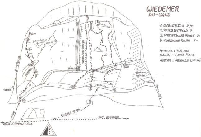 Topo Wiedemerkopf Nordwestwand