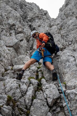 Tolle Felskletterei an der Großen Bischofsmütze