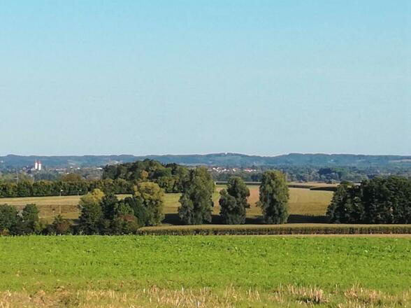 Ausblick von Bergen auf Moosburg und das Isartal