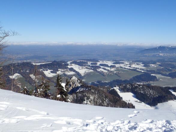 Ausblick über den Nockstein in das Voralpenland