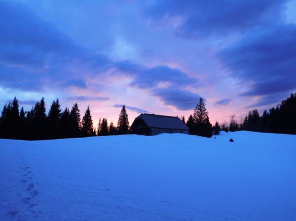 Abendstimmung über der Stegeralm