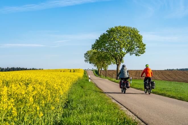 Radfahrer bei Rohr in Niederbayern