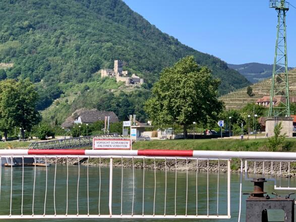 Ruine Hinterhaus von der Fähre aus