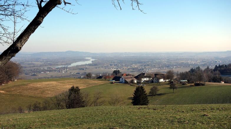 Schöner Blick von Schaumberg ca. 480 m zur Donau