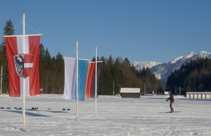 Am Loipen-Wendepunkt in Kaltenbrunn
