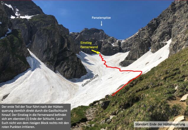 Der Aufstieg über die Gasillschlucht