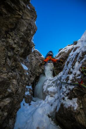 zweite Seillänge Schlüsselstelle