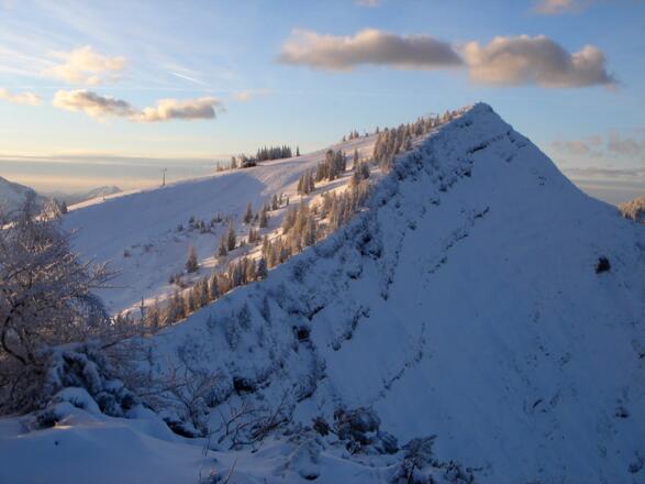 Wieserhörndl vom Anzenberg bei guter Frühwinterschneelage